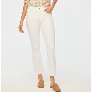 J.Crew Flare Crop White Jean Signature Stretch Denim Ankle Womens US 29 NWT